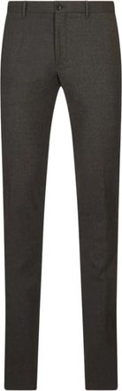 Incotex Slim Fit Wasbare Flanellen Broek - Heren - Slim Fit Broeken - Grijs - M - Wol - Broeken