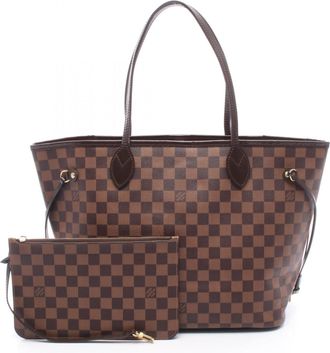 Louis Vuitton Brown Coated Canvas Leather Handbag Tote Bag (Pre-Owned)