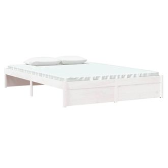 Berkfield Home Beautiful Bed Frame White Solid Wood 140x200 cm
