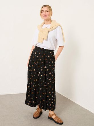 Fat Face FatFace Issa Black Ditsy Pop Midi Skirt