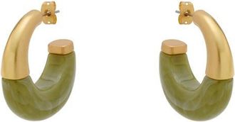 Reiss Samira Scoop Hoop Earrings in Gold Tone /Olive at Nordstrom