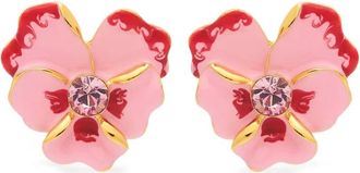 Kenneth Jay Lane Oorbellen met bloemen - Roze