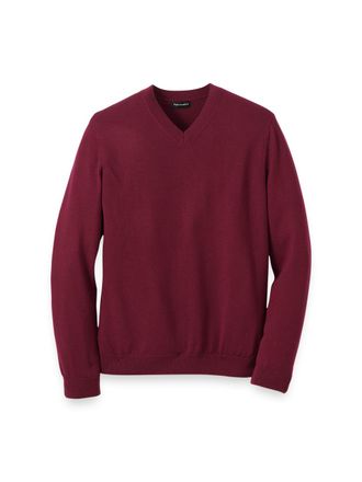 Paul Fredrick Washable Merino Wool V-neck Sweater