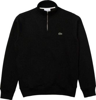 Lacoste Heren Sweatshirt met Kwart Ritssluiting van Katoenmix (Zwart)