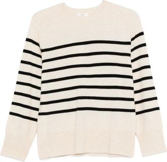 Yerse Yerse, Truien & Vesten, Dames, Veelkleurig, M, Wol, Noras gestreepte trui met ronde hals