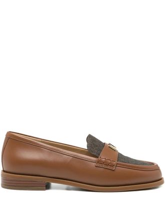 Michael Kors lex leather logo loafers - women - Rubber/Leather/Rubber/Leather - 7 - Brown