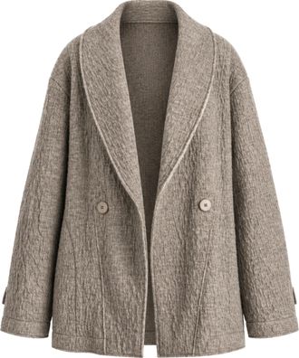 Transit Par-Such Taupe Virgin Wool Double-Breasted Blazer