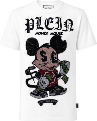 Philipp Plein T-shirt Ronde Hals SS Money - Heren - T-shirts - Wit - M - Katoen - Tops
