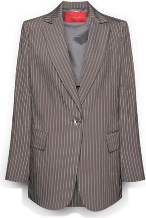 Elena Miro Pinstripe Blazer - Dames - Blazers - Grijs - L - Polyester - Jassen