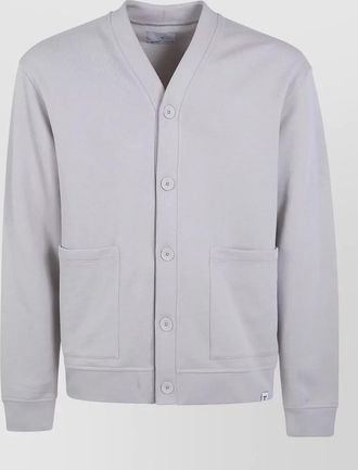 WOC seattle cardigan front pockets ribbed trims