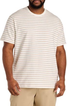 Nautica Big & Tall Textured Striped Crewneck T-Shirt in Sail White at Nordstrom, Size 3X Big