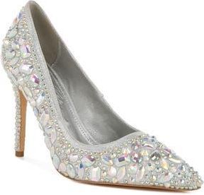 London Rag Iceout Crystal Embellished Pump in Silver at Nordstrom Rack, Size 6