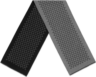 Gucci Grey GG motif wool scarf