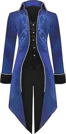 Generic Steampunk Trench Coat Men | Mens Long Coats Winter Greatcoat Overcoat Thermal Jacket Warm Jacket Windproof Jacket Casual Coats Rugged Wear Frock Coat 