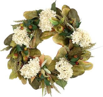 Creative Displays Inc. Handmade Fall Wreath With Hydrangeas & Magnolia Leaves