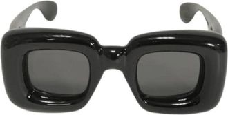 Loewe Pre-owned Inflated Square Zonnebrillen - Dames - Vintage Accessoires - Zwart - ONE Size - Vintage