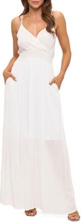 West K Solid Sleeveless Gauze Maxi Dress in White at Nordstrom Rack, Size X-Small