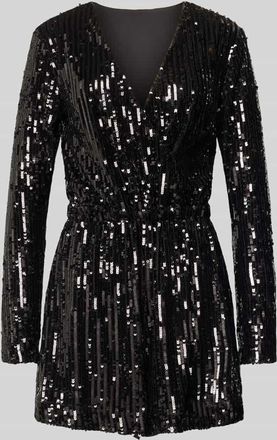 Only Regular Fit Playsuit mit Paillettenbesatz Modell AMABEL in Metallic Black, Größe XL