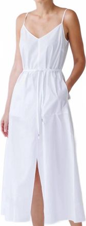 Go Silk Cotton Slipry Slope Dress In White