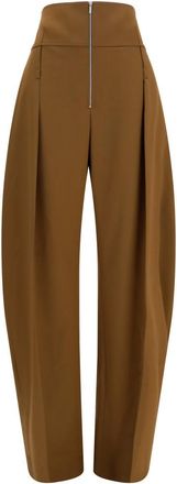 Ferragamo Brown Tapered Pleated Pants