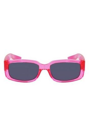 Nike Variant I 56mm Rectangle Sunglasses in Laser Fuchsia /Grey at Nordstrom Rack