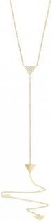 Allurez 0.13ct 14k Yellow Gold Diamond Pave Triangle Lariat Necklace