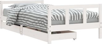 vidaXL Estructura De Cama Infantil Con Cajones Madera Blanco 90x190 Cm Vidaxl
