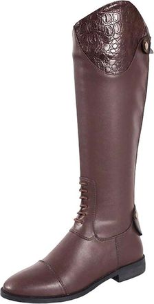 Generic Women Riding Knight Boots Low Heel Comfort Leather Knee-High Boots