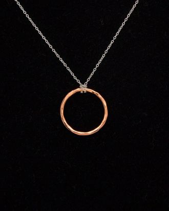 Argento Vivo 18K Hammered Rose Gold Vermeil & Silver Ring On Chain Necklace