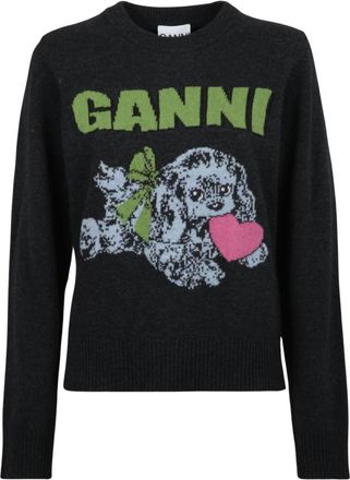 Ganni Truien & Vesten, Dames, Veelkleurig, S, Wol, Puppy Wool Jumper