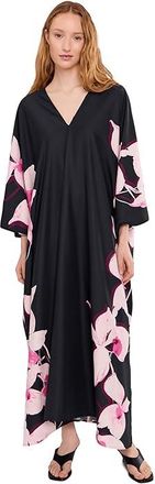 Natori Orchida Caftan Womens Jumpsuit & Rompers One Piece Black : M (Womens 10-12), Polyester