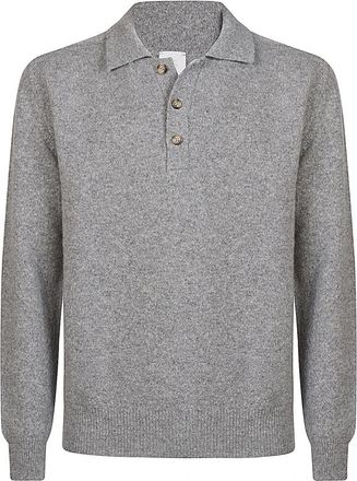 Eleventy Kasjmier Polo Trui - Heren - Polos - Grijs - L - Kasjmier - Tops