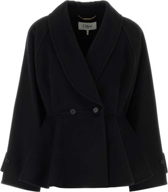 Chlo&eacute; Black Wool Coat