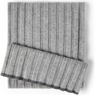 Brunello Cucinelli Cashmere rib knit scarf in Light Grey at Nordstrom