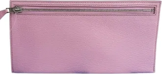 Herm&egrave;s Pink Chevre Leather Pouch (Pre-Owned)