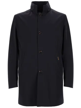 Moorer Dark Blue Solid Parka Jacket