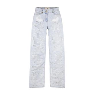 Elisabetta Franchi Rechte jeans - Dames - Jeans - Blauw - Maat: W25 Katoen