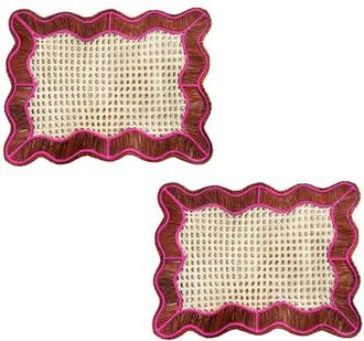 Coro Cora Wavy Rectangular Placemat - Set of 2 in Terracotta/hot Pink at Nordstrom