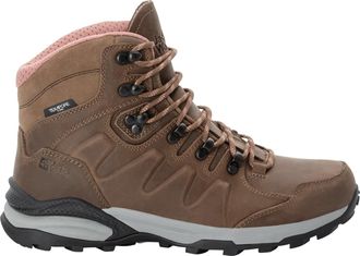 Jack Wolfskin Trekkingschuh JACK WOLFSKIN REFUGIO PRIME TEXAPORE MID W, Damen, Gr. UK 4,5 - EU 37,5, Normalschaft, braun (fawn), Obermaterial: Leder; Obermaterial 2