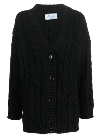 Prada Cardigan con scollo a V - Nero