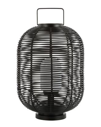 Jonathan Y Designs Jonathan Y Kandella 26.7In Outdoor Woven Oval Asian Led Lantern
