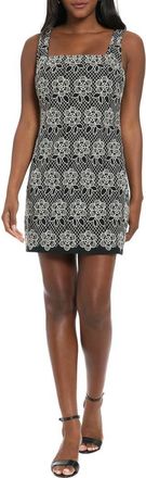 London Times Floral Embroidered Sleeveless Sheath Dress in Black/Cream at Nordstrom Rack, Size 10P
