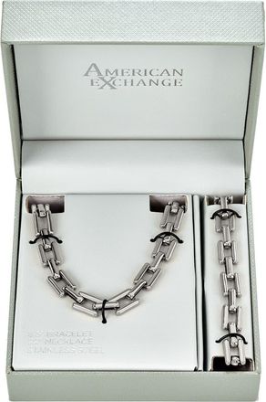 American Exchange Mens Square Linked Bracelet in Silver at Nordstrom Rack