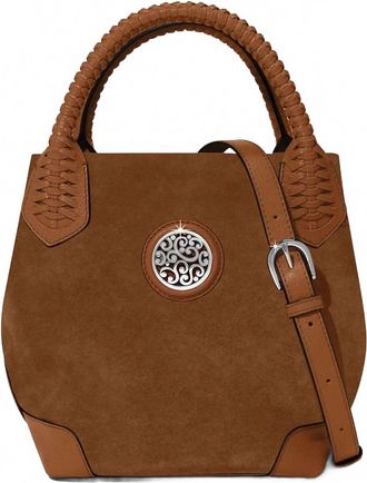 Brighton Womens Reina Suede Tote Bag In Luggage