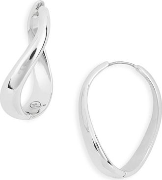 Ettika Twisted Oval Hoop Earrings in Silver at Nordstrom