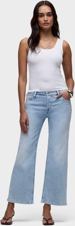 Hudson Rosie Covered Button Fly Wide Leg in Seaview at Nordstrom, Size 25 X 32