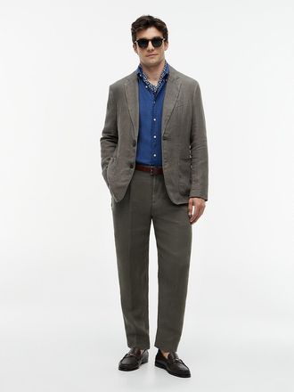 Tommy Hilfiger Mens Garment-Dyed Linen Tapered Pant - Platinum Olive - 32W x 32L