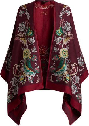 Etro floral-jacquard cape - Red