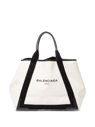 Balenciaga Borsa tote con stampa - Bianco