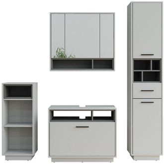 Vicco Conjunto De Muebles De Ba&ntilde;o Beatrice, Gris/antracita, Set 4